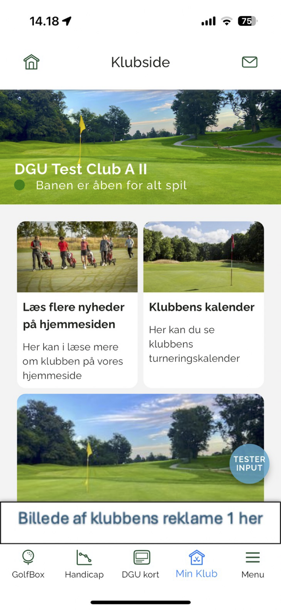 Reklame på klubside